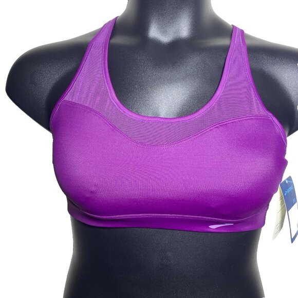 Brooks Fast Forward Mesh Crossback Size Small Violet Pullover Sports Bra - Picture 9 of 10